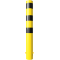 Bollard | steel tube  152 x 3,2 mm | yellow / black | stationary, for casting in concrete | total length: 1200 mm | with welded steel cap